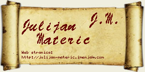 Julijan Materić vizit kartica